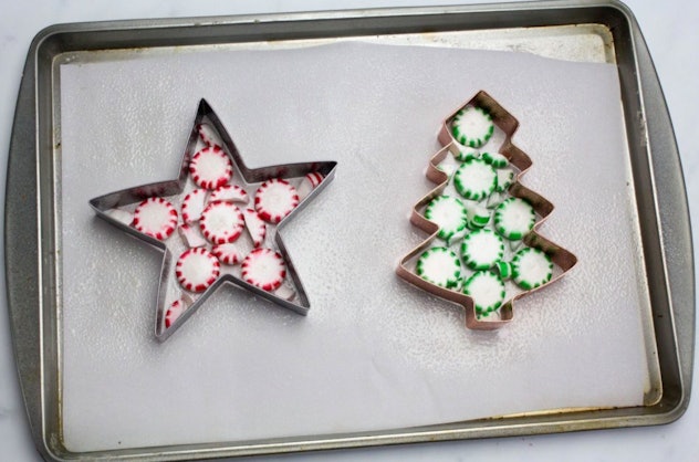 Baked peppermint DIY ornaments are fun for kids to make.