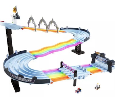 Mattel Hot Wheels Mario Kart Rainbow Road is a popular 2021 holiday toy for 6-9 year-olds