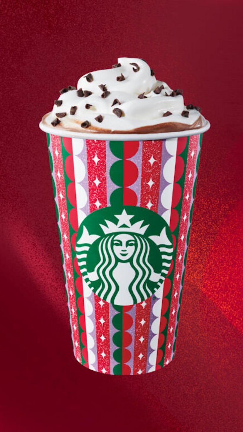 Starbucks' holiday 2021 drinks include the returning Peppermint Mocha.