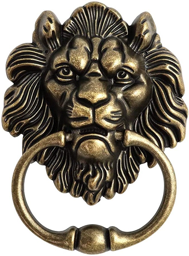 QWORK Antique Bronze Lion Door Handle 