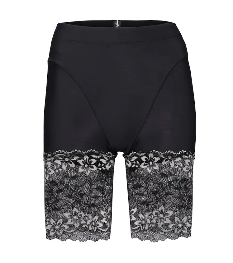 Black lace biker shorts from Adam Selman Sport, available to shop on Mytheresa.