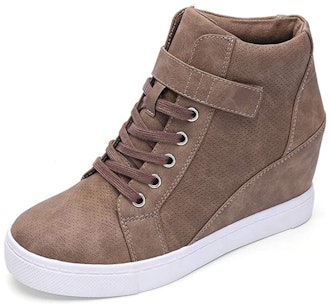 Athlefit Lace-Up Wedge High Top Sneakers