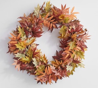 Faux Turning Autumn Leaves Wreath