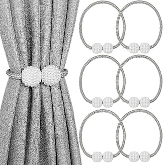 Melaluxe Magnetic Curtain Tiebacks (6-Pack)