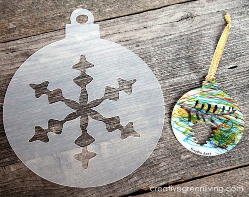 Kids can make their own DIY ornaments using shrink paper.