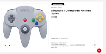 A listing for the N64 controller 