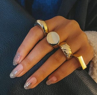 17 Mile Gold Chunky Dome Rings (4-Pieces)