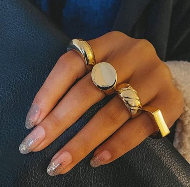 17 Mile Gold Chunky Dome Rings (4-Pieces)