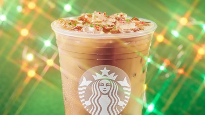 iced almond latte is a new holiday beverage at starbucks in 2021