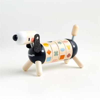 crate & barrell janod wooden shapes & color dog is a popular 2021 holiday toy with toddlers