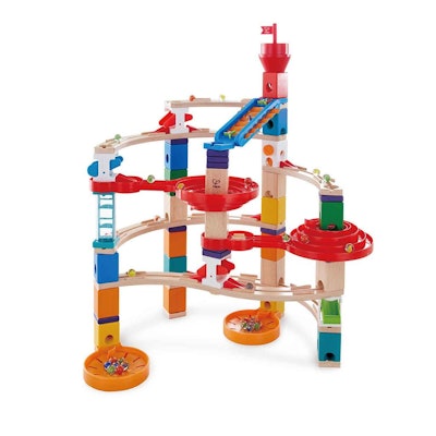 Hape Quadrilla Super Spirals Marble Run is a popular 2021 holiday toy for 4-6 year-olds