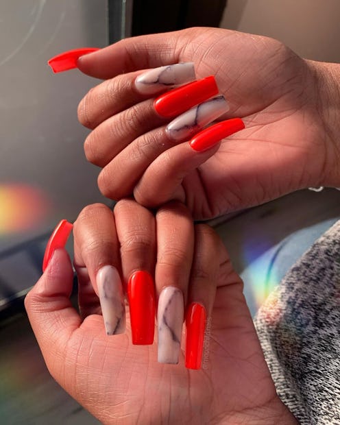 16 ways to wear short or long coffin nails with ideas for nail art designs from professional manicur...