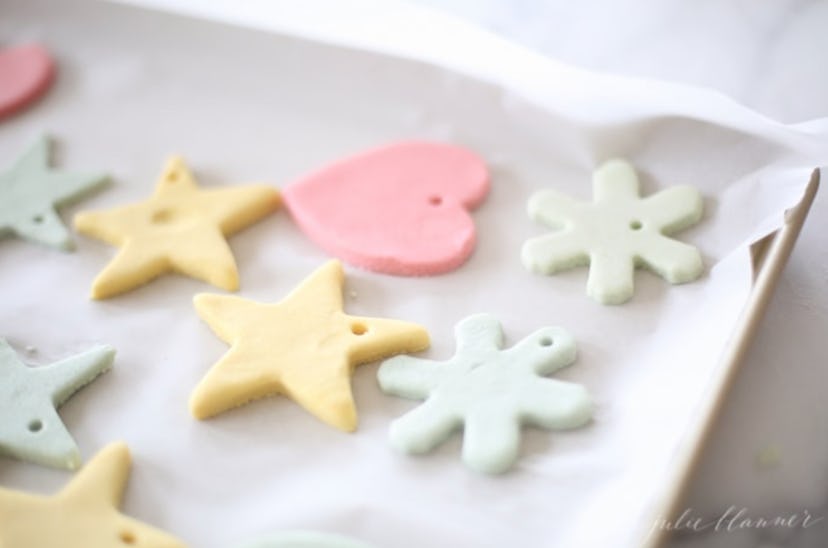 Color salt dough ornaments are a DIY ornament your kids can make.