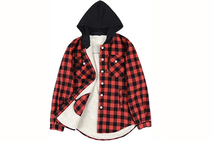Yeokou Sherpa Lined Zip Up Hooded Sweatshirt Jacket