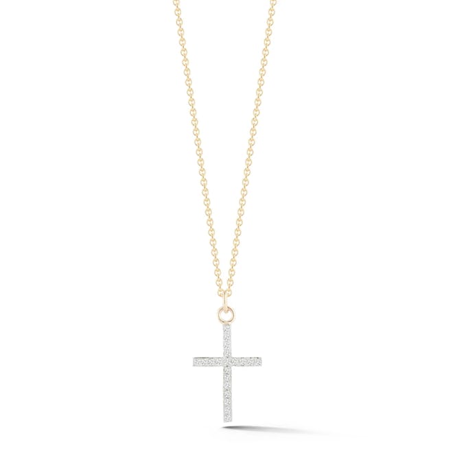 Mateo 14kt Gold Small Diamond Cross Necklace