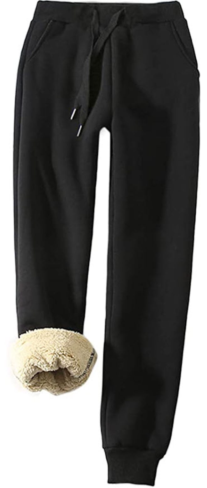 Yeokou Warm Sherpa Lined Athletic Sweatpants