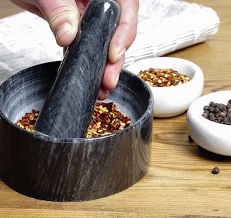 RSVP International Black Marble Mortar & Pestle