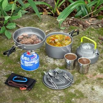 Odoland Camping Cookware Mess Kit (10 Pieces)