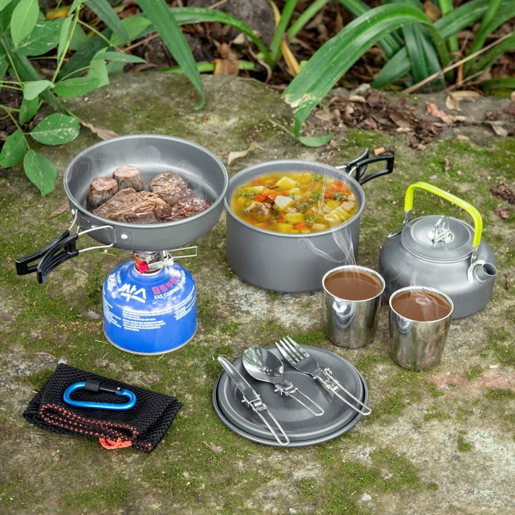 Odoland Camping Cookware Mess Kit (10 Pieces)