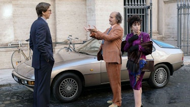 Lady Gaga as Patrizia Reggiani Adam Driver as Maurizio Gucci Jared Leto as Paolo Gucci in 'House of ...