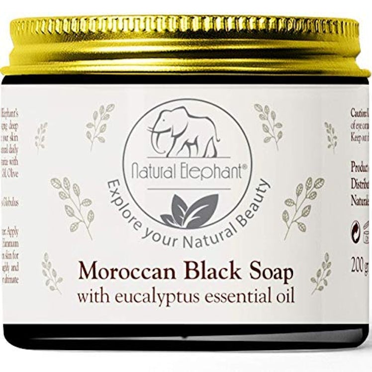 Natural Elephant Moroccan Black Soap With Eucalyptus Essential Oil 