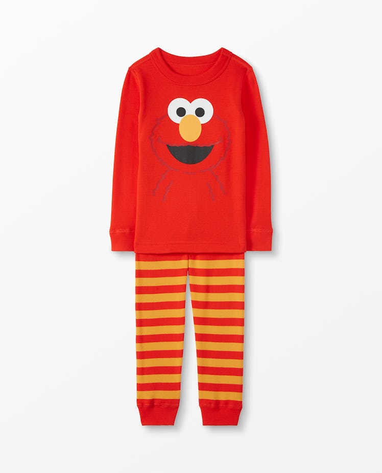 Flat lay of PJs featuring Elmo 