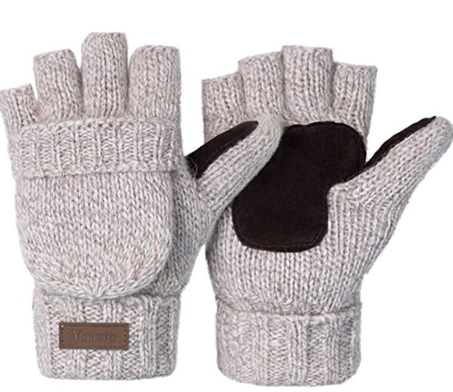 ViGrace Winter Knitted Convertible Fingerless Gloves