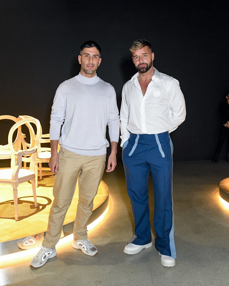 Ricky Martin and husband attend Dior event. 