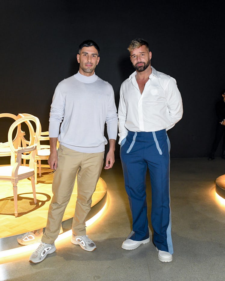 Ricky Martin and husband attend Dior event. 