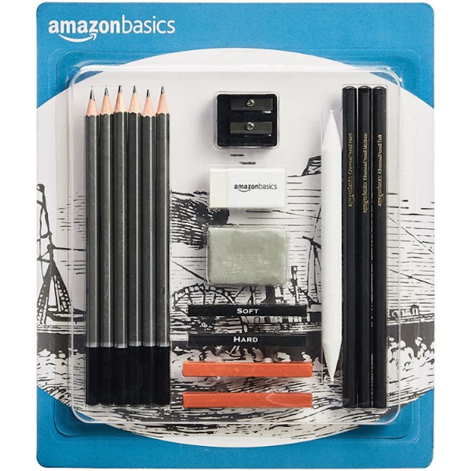 Amazon Basics Sketch and Drawing Art Pencil Kit (17 Pieces)