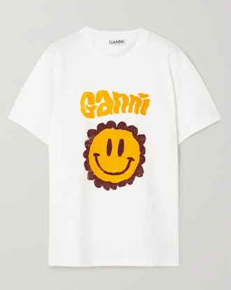GANNI + NET SUSTAIN printed organic cotton-jersey T-shirt
