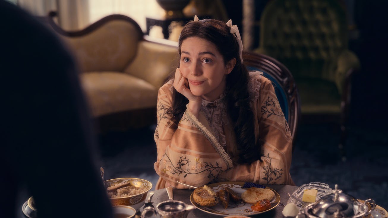 Ella Hunt in “Dickinson” season three, premiering November 5, 2021 on Apple TV+.