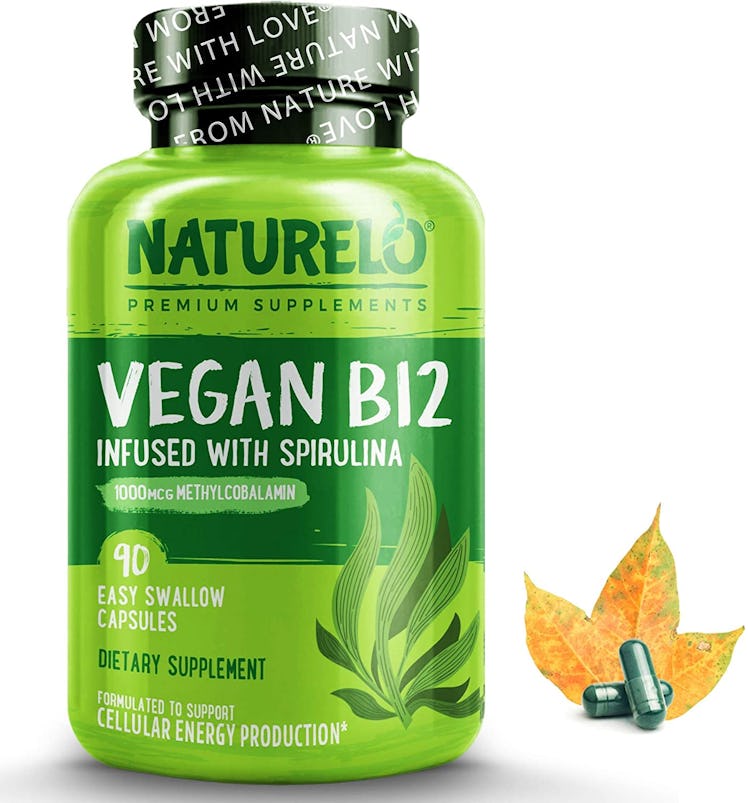 NATURELO Vegan B12 with Organic Spirulina (90 Count)