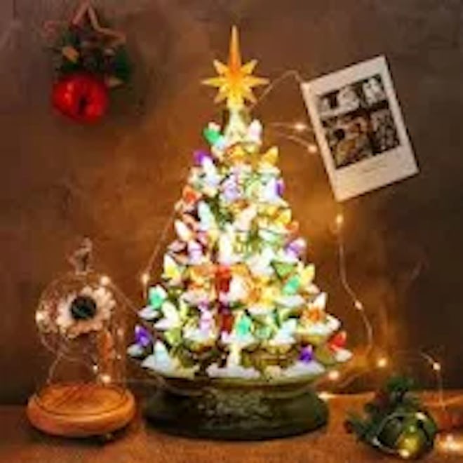 Hand-Painted Ceramic Table Top Christmas Tree