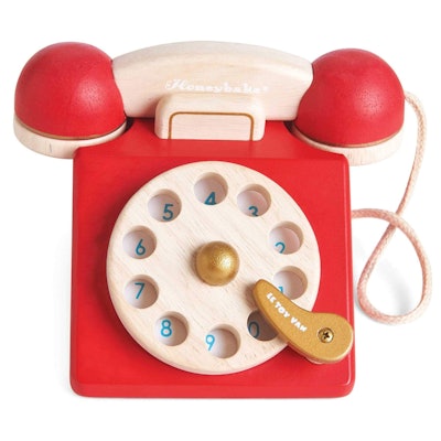Le Toy Van Vintage Phone is a popular 2021 holiday toy for toddlers