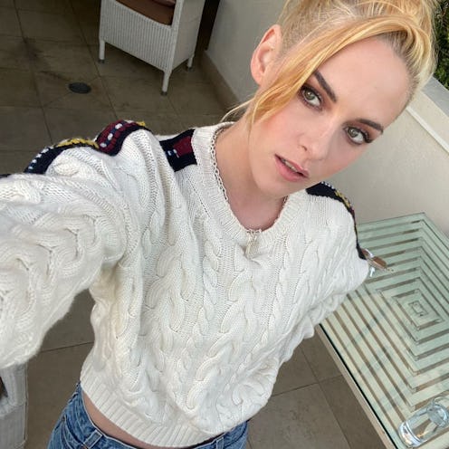 Kristen Stewart taking high angle selfie