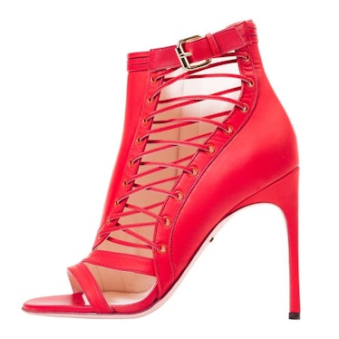 Kendall Miles red lace-up booties