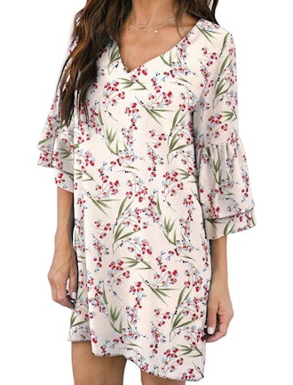 BELONGSCI Bell Sleeve Shift Dress 