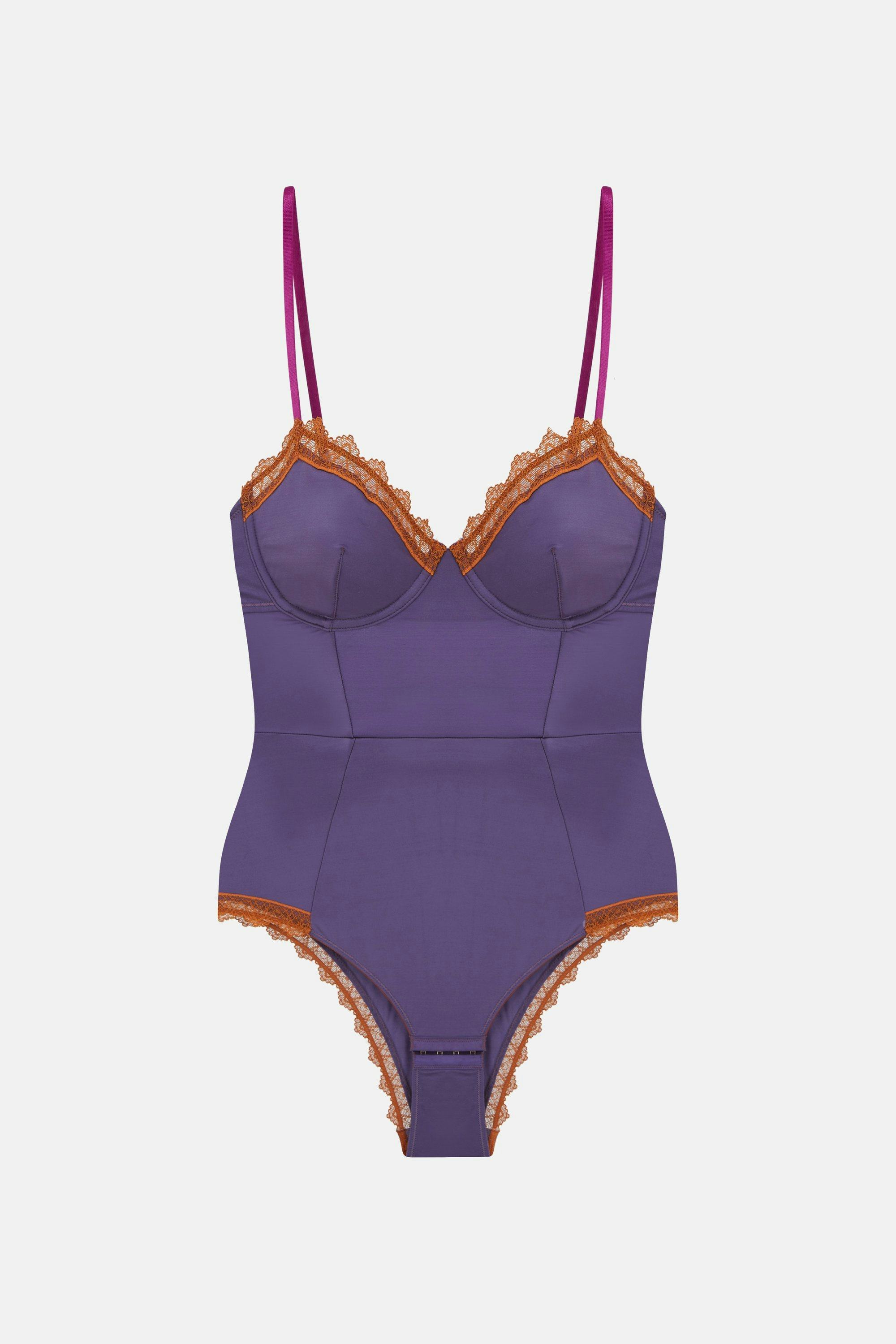 Aralie Lace Trim Underwire Bodysuit