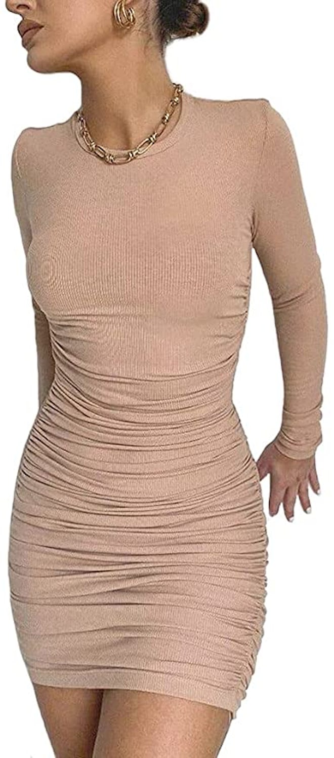 MiiVoo Drawstring Mini Bodycon Dress