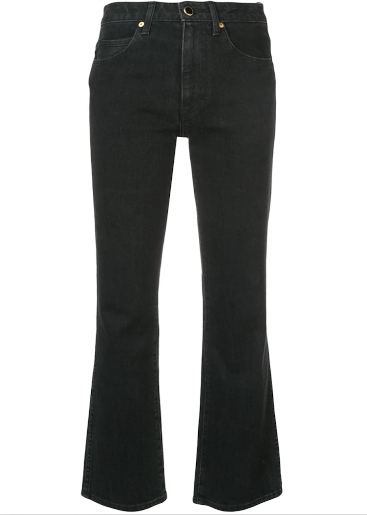 Vivian New Bootcut Flare Jean in Black Rinse from Khaite, available to shop on McMullen.