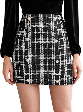 WDIRARA Plaid Mini Skirt
