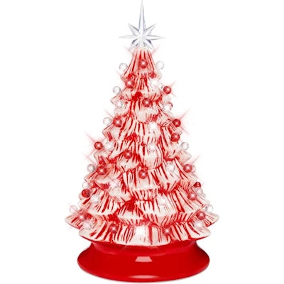 Pre-lit Incandescent Ceramic Artificial Christmas Tree