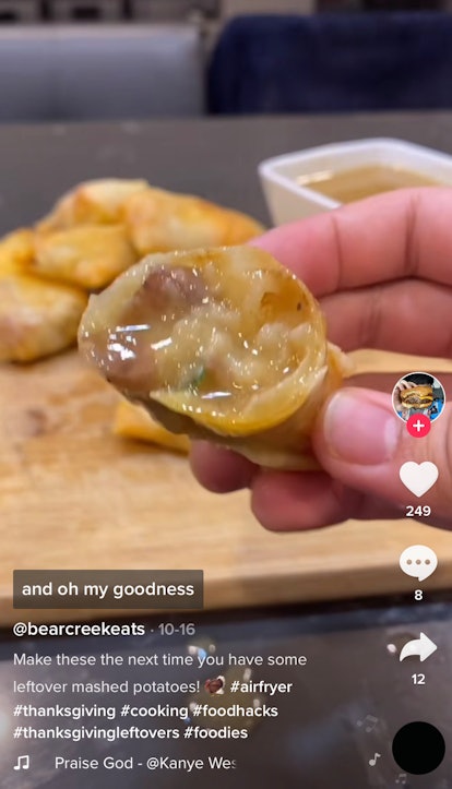 These mashed potato spring rolls are some of the easy air fryer Thanksgiving recipes on TikTok you c...