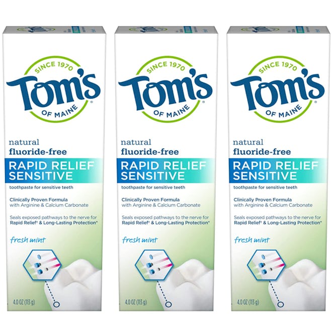 Tom's of Maine Fluoride-Free Rapid Relief Sensitive Toothpaste (3-Pack)