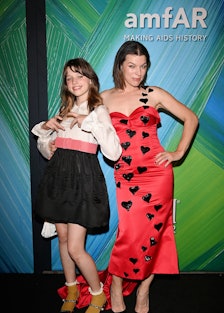 Milla Jovovich and daughter Ever Anderson. 