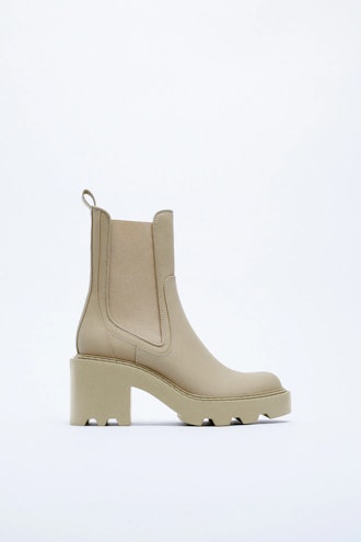 Zara Rubberized Heeled Ankle Boots