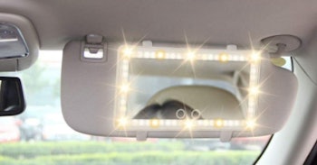 Car Visor Vanity Mirror Car Makeup Mirror with LED Lights