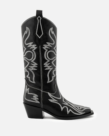 Black Texas Stitched cowboy boots from HAVVA.