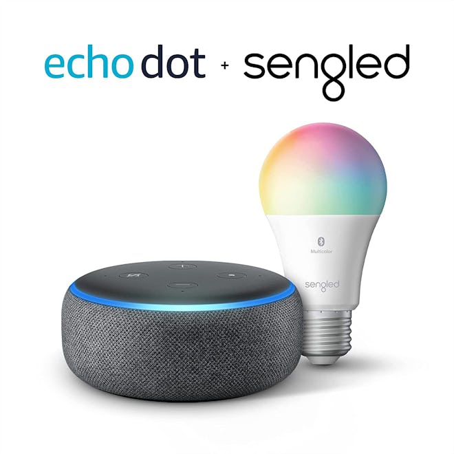 Echo Dot (3rd Gen) with Sengled Bluetooth Color Bulb